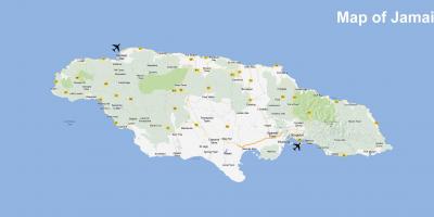 Mapa da jamaica aeroportos e resorts