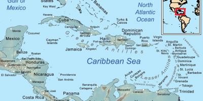 Mapa da jamaica e ilhas vizinhas