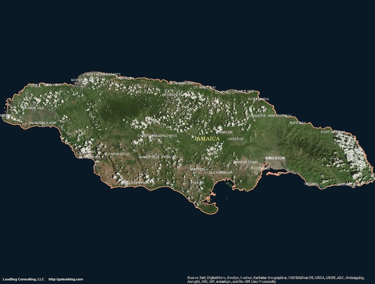 Mapa da antena jamaica