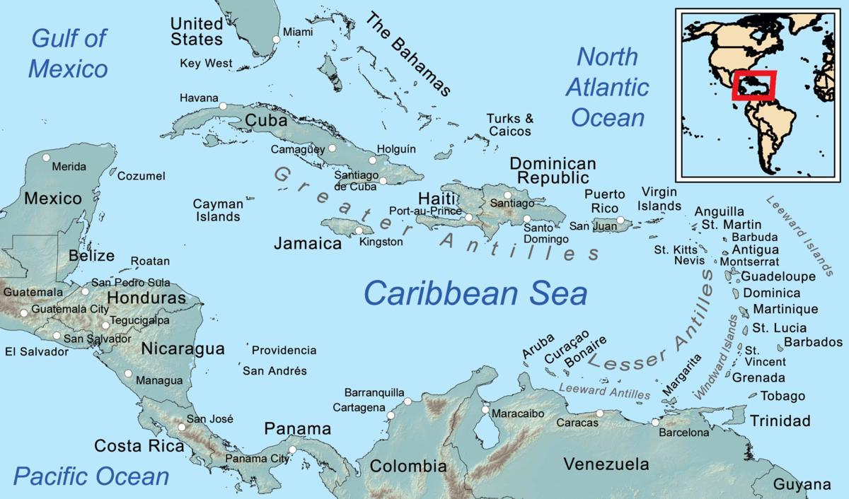 a jamaica no mapa no caribe