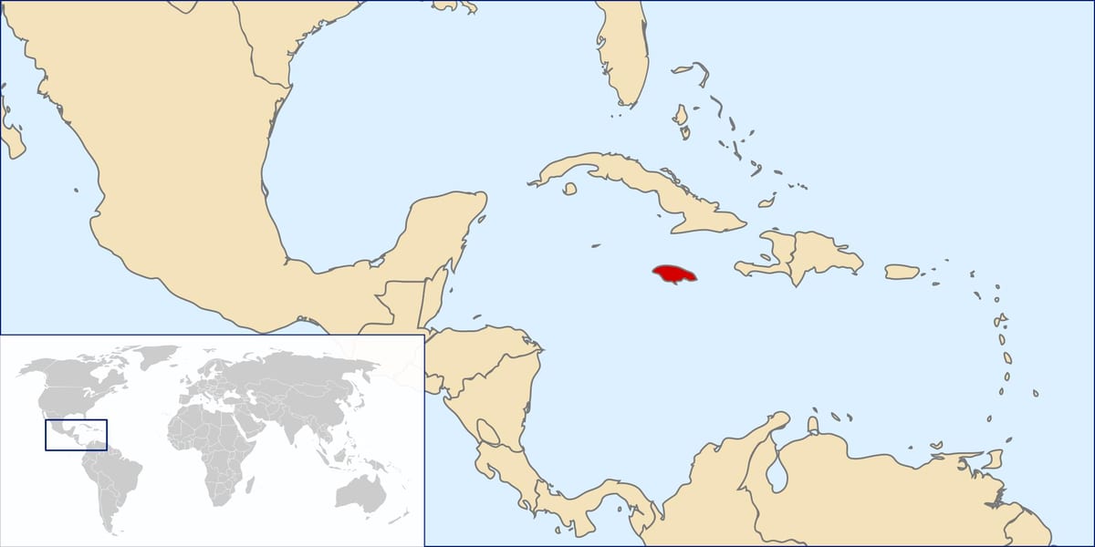 a jamaica no mapa mundo