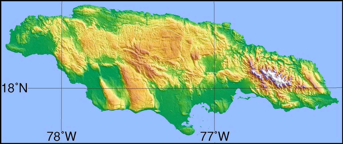 Mapa de satélite jamaica