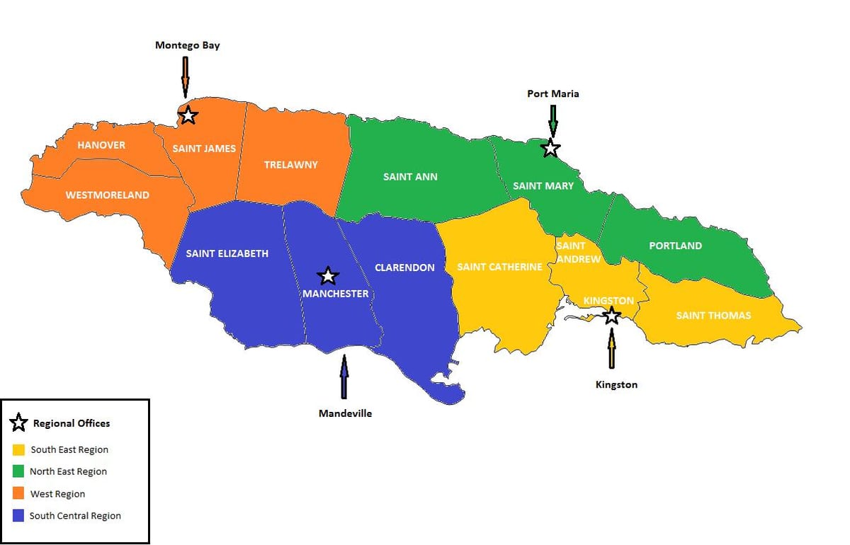 Mapa econômico jamaica