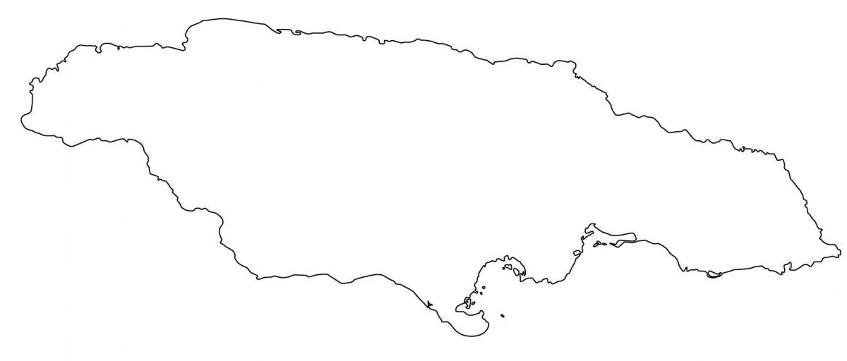 mapa em branco da jamaica com bordas