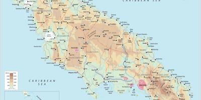 Mapa da costa sul da jamaica 