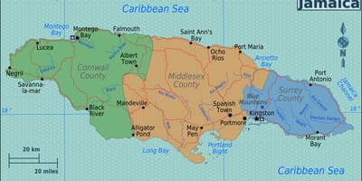 Jamaica atrações mapa