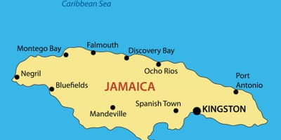 Mapa da jamaica cidades