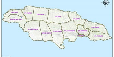 Mapa da jamaica constituintes
