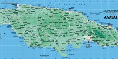 Mapa geográfico da jamaica