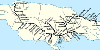 Mapa da jamaica ferroviária