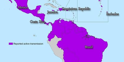 Mapa da jamaica zika