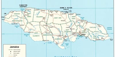 Mapa da jamaica dunns river falls