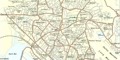 Mapa de kingston, jamaica bairros