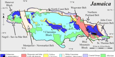 Mapa geológico jamaica